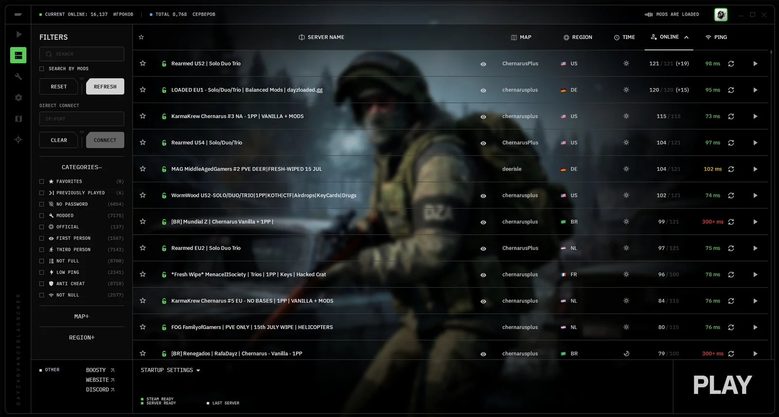 DayZ Advanced Launcher Servers
